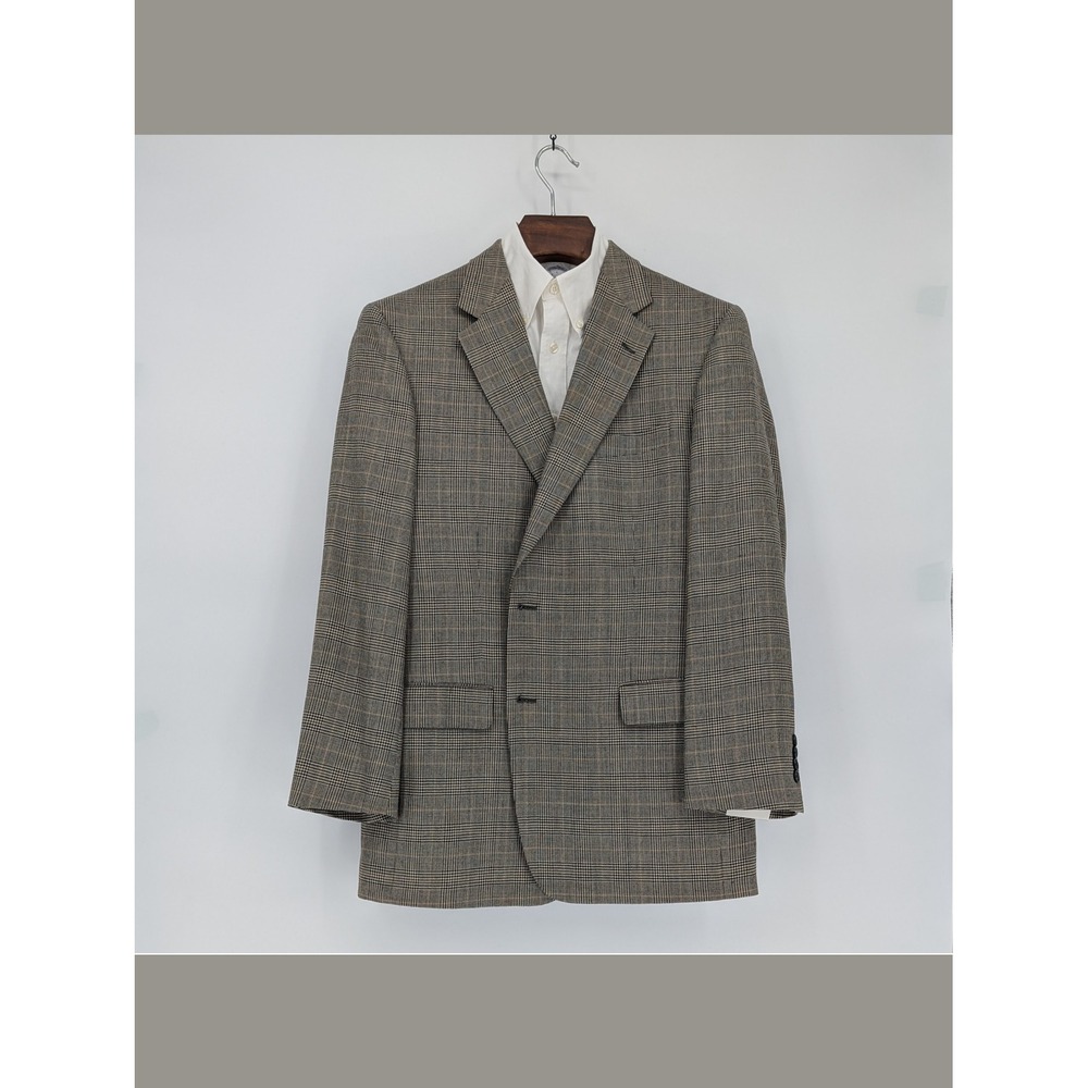 Brooks Brothers 346 Glen Plaid Blazer Silk Wool 44L Sport Coat